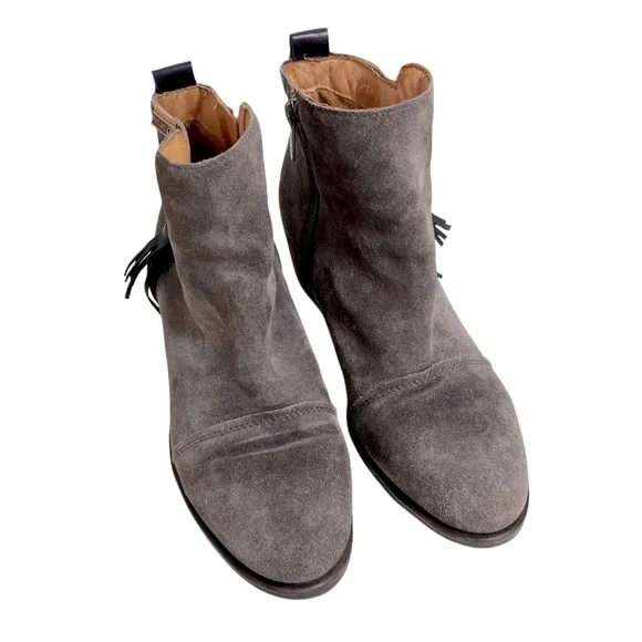 PIKOLINOS Gray Genuine Leather Suede Boho Boots Chunky heel 39 9