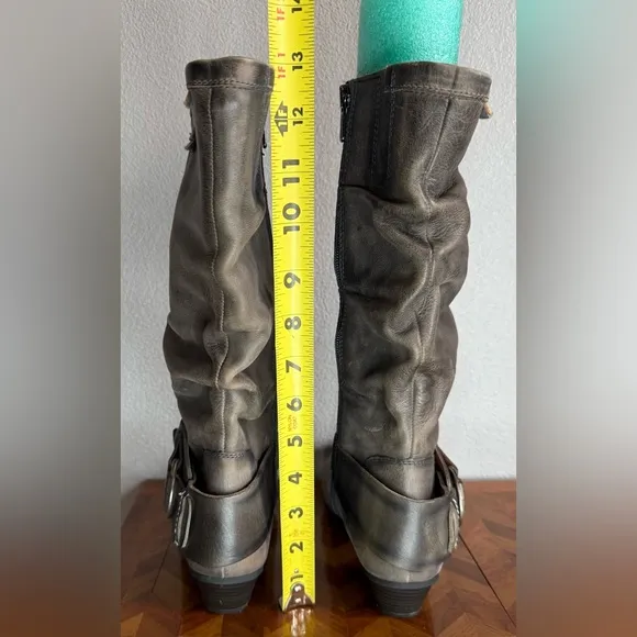 Pikolinos mid-calf gray distressed slouch boots size 38