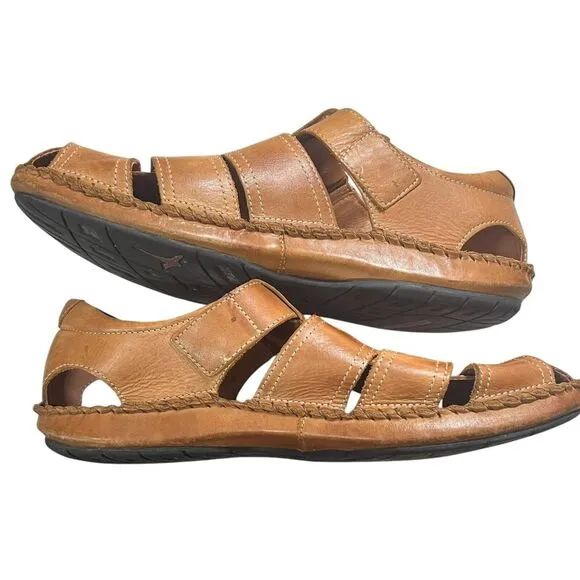 PIKOLINOS Tarifa‎ Fisherman Sandals Men's Size 45 US 11-11.5 Brown Leather