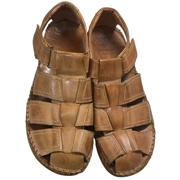 PIKOLINOS Tarifa‎ Fisherman Sandals Men's Size 45 US 11-11.5 Brown Leather