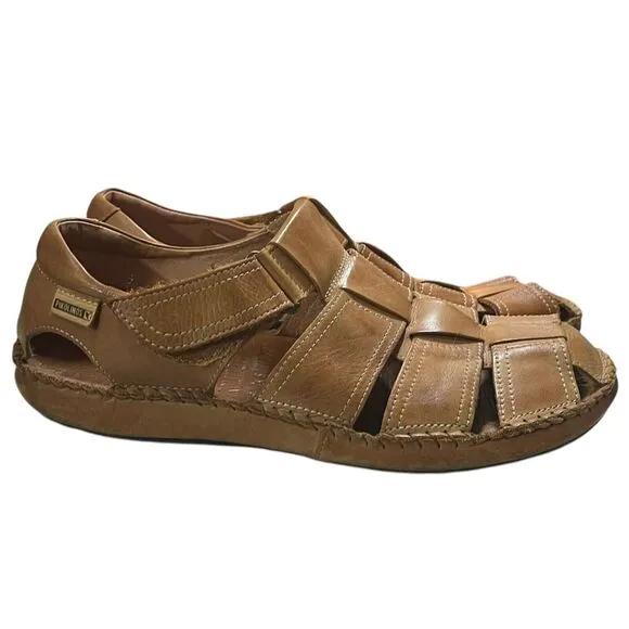 PIKOLINOS Tarifa‎ Fisherman Sandals Men's Size 45 US 11-11.5 Brown Leather