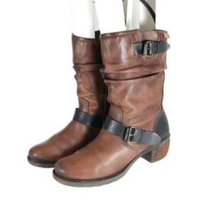 PIKOLINOS Women's Le Mans 39 US8-8,5 Brown Leather Mid-Calf Riding Boots