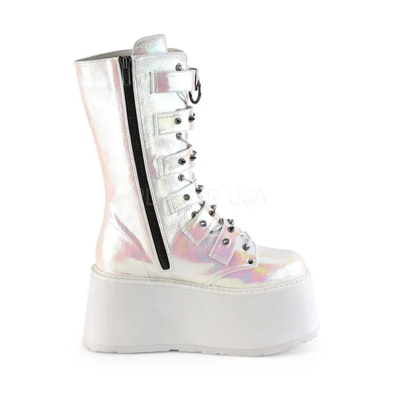 Platform Buckle Punk Lace Up Mid-Calf Boots