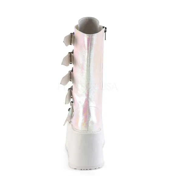 Platform Buckle Punk Lace Up Mid-Calf Boots