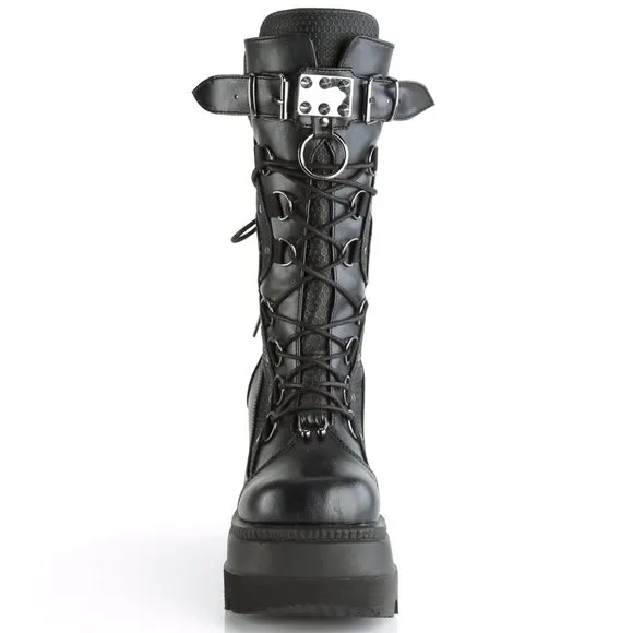 Platform Lace Up Gothic Wedge Boots