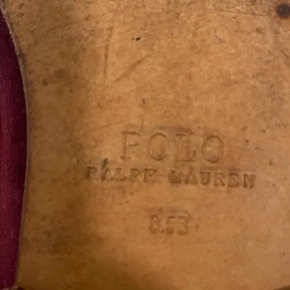 Polo by RALPH LAUREN burgundy suede penny loafers - 8.5
