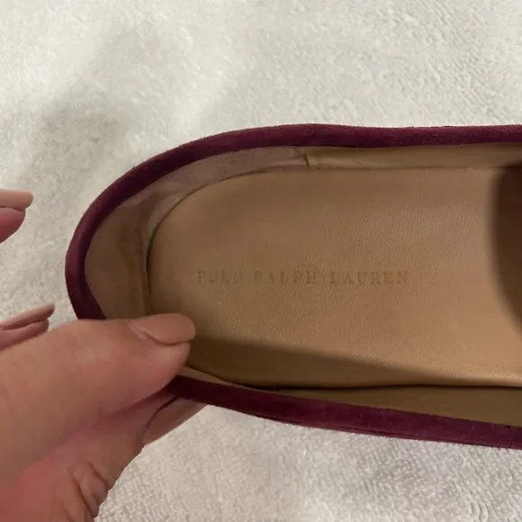 Polo by RALPH LAUREN burgundy suede penny loafers - 8.5