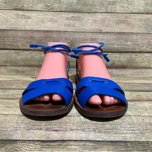 Polo Ralph Lauren Blue Leather Open Toe Gladiator Sandals