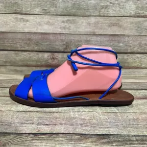 Polo Ralph Lauren Blue Leather Open Toe Gladiator Sandals