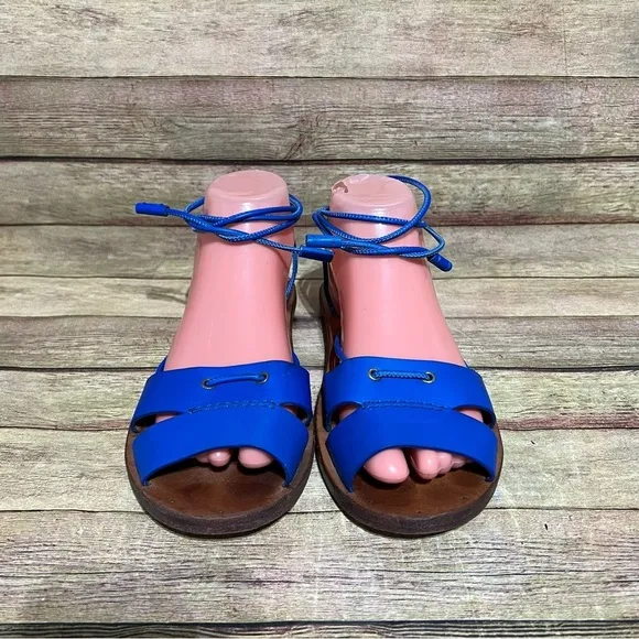 Polo Ralph Lauren Blue Leather Open Toe Gladiator Sandals