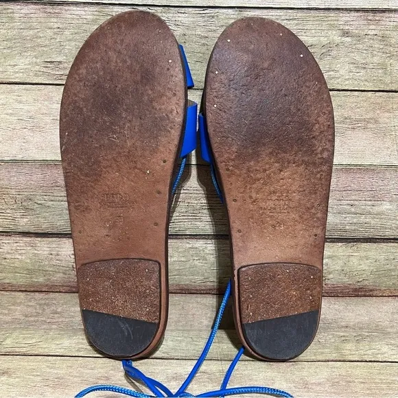 Polo Ralph Lauren Blue Leather Open Toe Gladiator Sandals