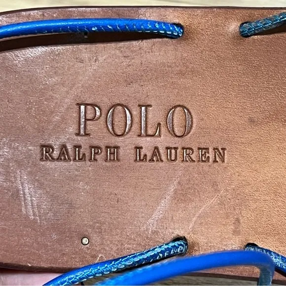 Polo Ralph Lauren Blue Leather Open Toe Gladiator Sandals