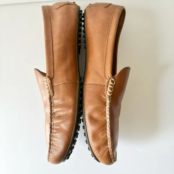 Polo Ralph Lauren Brown Leather Driving Loafers Woodley Slip On Shoes
