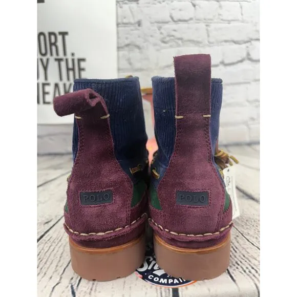 Polo Ralph Lauren Country Ranger Mid Corduroy Suede Boots Mens 10 Colorblock NEW