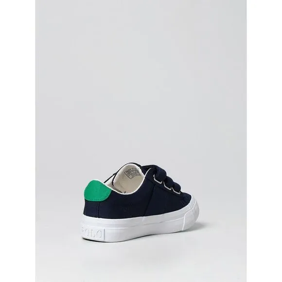 Polo Ralph Lauren Courtwich Canvas Sneakers Hook and Loop Kids Blue Footwear