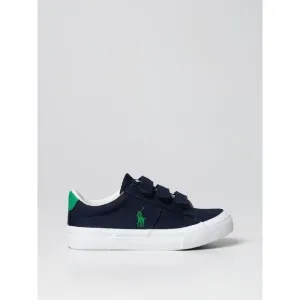 Polo Ralph Lauren Courtwich Canvas Sneakers Hook and Loop Kids Blue Footwear