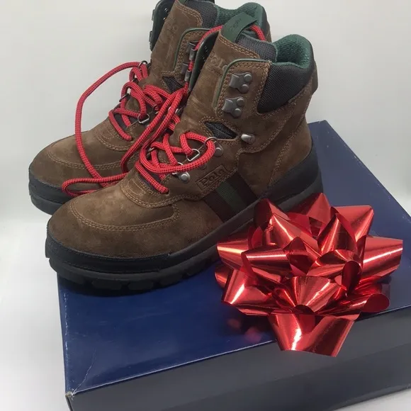 Polo Ralph Lauren Menś panelled lace-up boots Size 9D