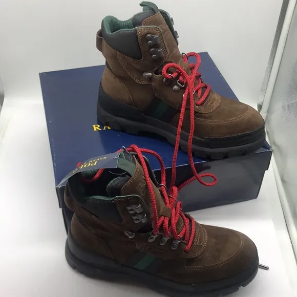 Polo Ralph Lauren Menś panelled lace-up boots Size 9D
