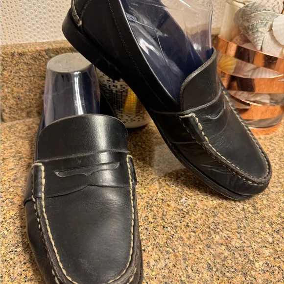 Polo‎ Ralph Lauren men’s black leather Penny loafers made in Brazil size 9D