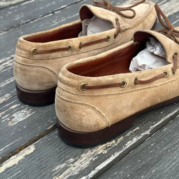 Polo Ralph Lauren Moccasin Shoes Slip On Suede Tan Driving Loafers Mens 11 D