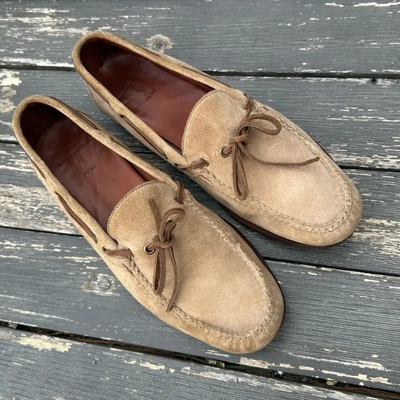 Polo Ralph Lauren Moccasin Shoes Slip On Suede Tan Driving Loafers Mens 11 D