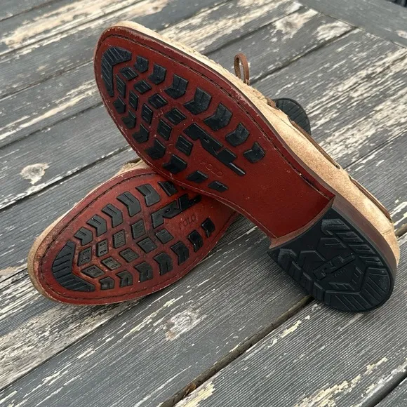 Polo Ralph Lauren Moccasin Shoes Slip On Suede Tan Driving Loafers Mens 11 D