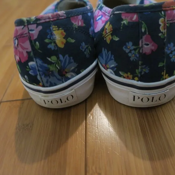 Polo Ralph Lauren Mytton Navy Floral Canvas Men's Sneakers Size 10 D