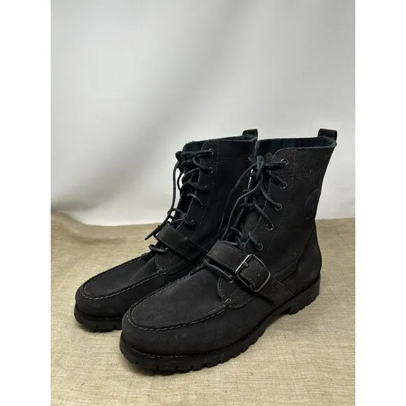 Polo Ralph Lauren Ranger Black Mid Calf Leather Boots Men’s Size 11D