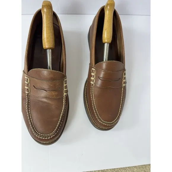 Polo Ralph Lauren Sport Leather Penny Loafers Slip On Mens 13D Brown Academia