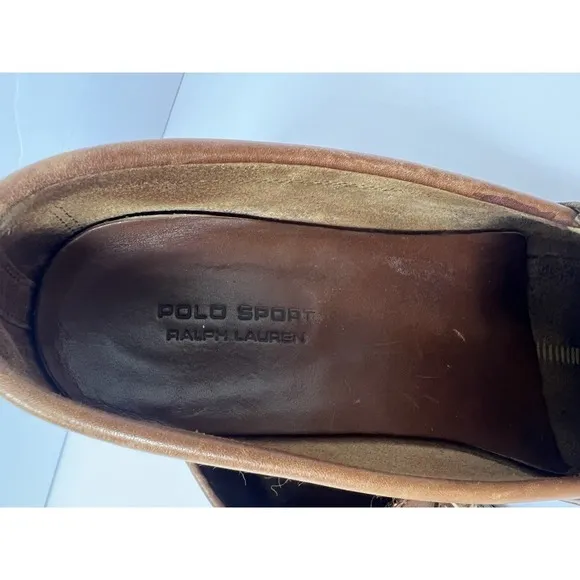 Polo Ralph Lauren Sport Leather Penny Loafers Slip On Mens 13D Brown Academia