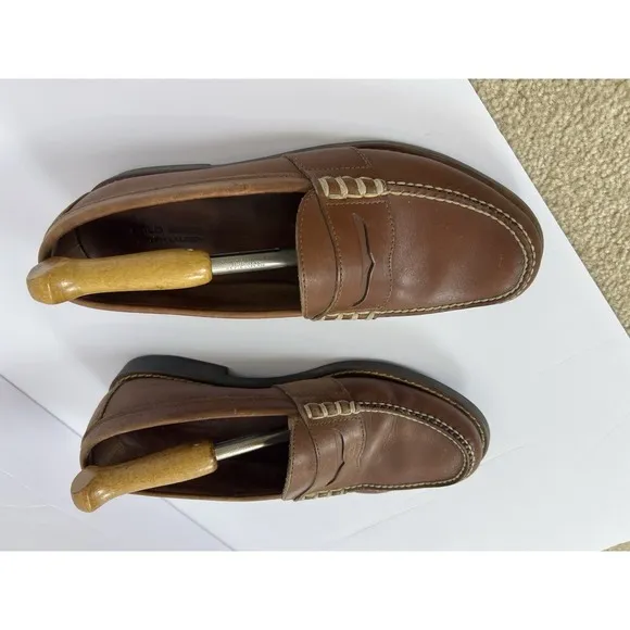 Polo Ralph Lauren Sport Leather Penny Loafers Slip On Mens 13D Brown Academia