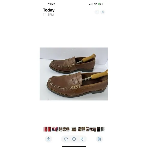 Polo Ralph Lauren Sport Leather Penny Loafers Slip On Mens 13D Brown Academia