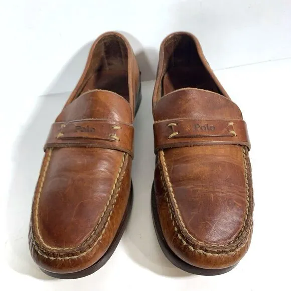 Polo Ralph Lauren Vintage Penny Loafers Mens Size 9D Made In Brazil