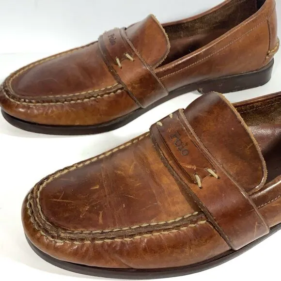 Polo Ralph Lauren Vintage Penny Loafers Mens Size 9D Made In Brazil