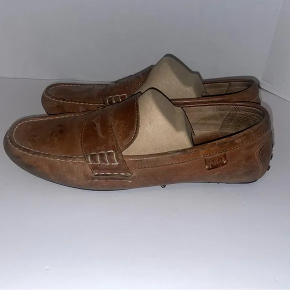 Polo Ralph Lauren Wes Brown Leather Penny Loafers Size 10.5