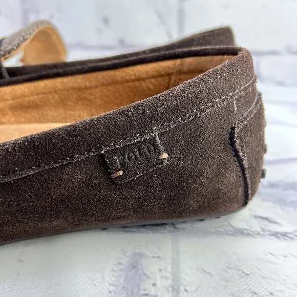 Polo Ralph Lauren WES II Driving Penny Loafer Men 9.5D Brown Suede Tweed Slip On
