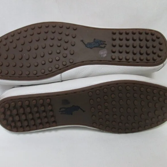POLO Ralph Lauren Woodley Leather driving shoes loafers white Men Size Sz 11 M