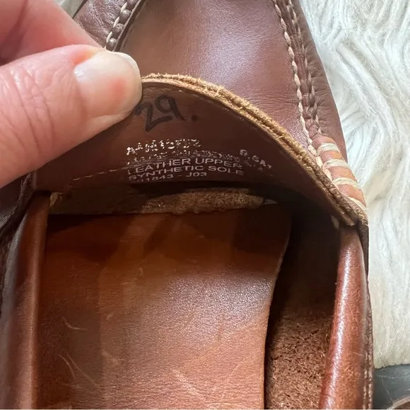 Polo Sport Ralph Lauren Brown Leather Slip On Penny Loafers Men’s Size 9.5M