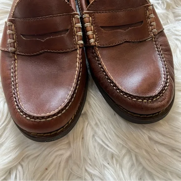 Polo Sport Ralph Lauren Brown Leather Slip On Penny Loafers Men’s Size 9.5M