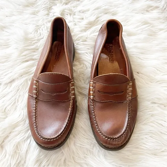 Polo Sport Ralph Lauren Brown Leather Slip On Penny Loafers Men’s Size 9.5M