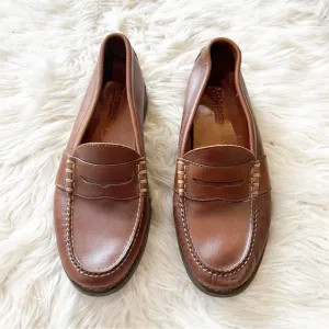 Polo Sport Ralph Lauren Brown Leather Slip On Penny Loafers Men’s Size 9.5M