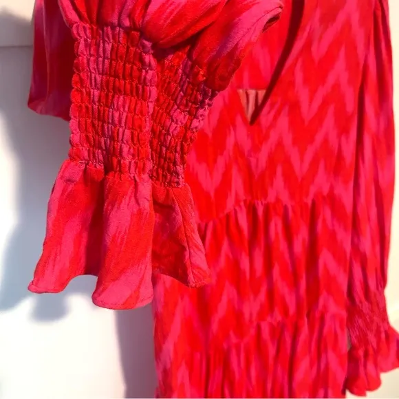 Pomander Place Women's Hot Pink Ikat Kenzo Dress in Size M