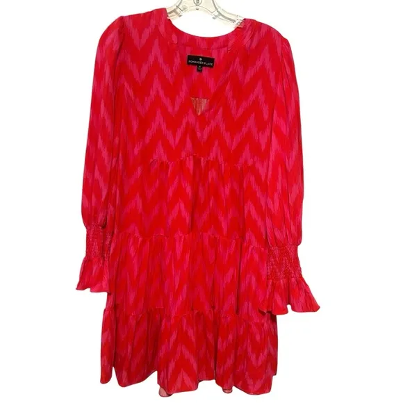 Pomander Place Women's Hot Pink Ikat Kenzo Dress in Size M