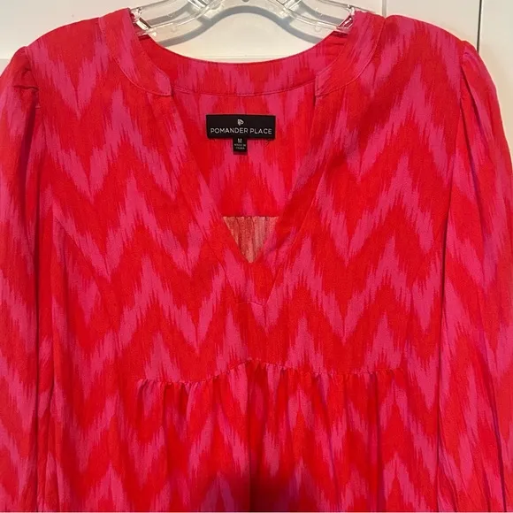 Pomander Place Women's Hot Pink Ikat Kenzo Dress in Size M