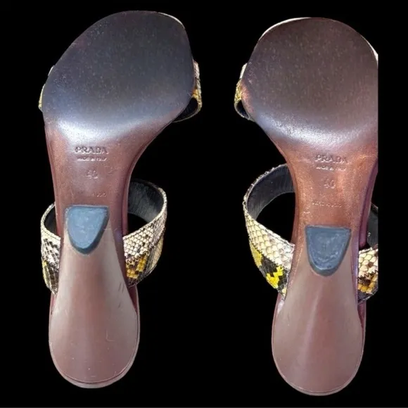 PRADA AUTHENTIC SNAKESKIN HEELS-RARE EXOTIC SZ 40 See shoe chart