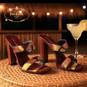 PRADA AUTHENTIC SNAKESKIN HEELS-RARE EXOTIC SZ 40 See shoe chart