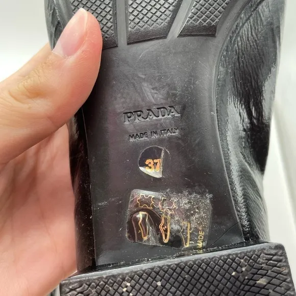 Prada black leather penny loafers women’s EU 37.5