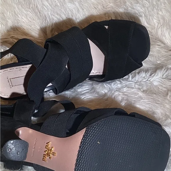 Prada black slingback sandals size 8