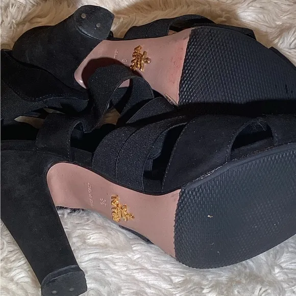 Prada black slingback sandals size 8