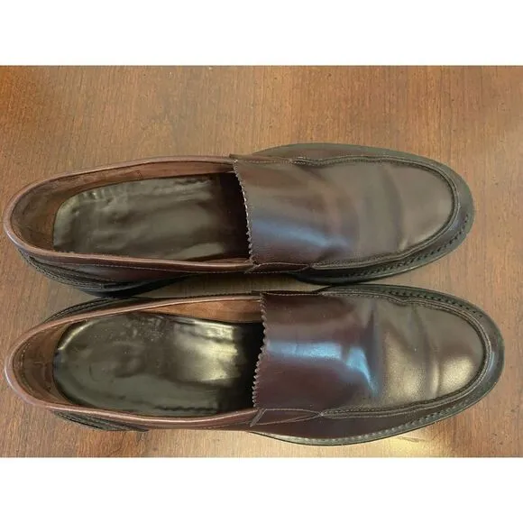 Prada Brown Leather‎ Slip On Penny Loafers Men's 8.5